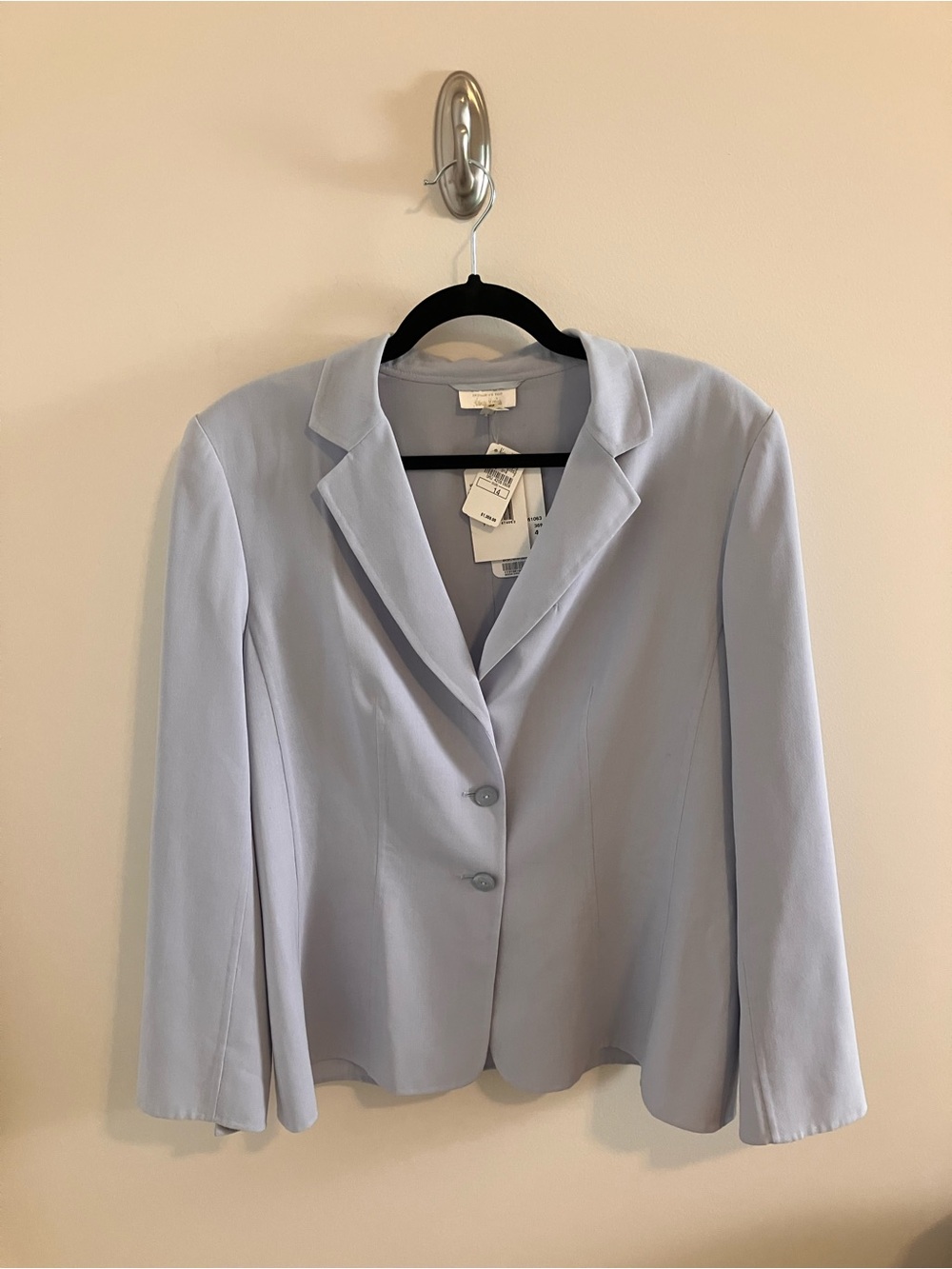 NWT Vintage 2002 Escada 99% Virgin Wool Blazer Jacket in Periwinkle Blue Size 14